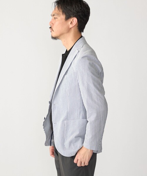 SHIPS(シップス)の「SHIPS:〈洗濯機可能〉MADE IN JAPAN シアサッカー ウォッシュド シャツ ジャケット(テーラードジャケット・メンズ・スカイブルー・LARGE/MEDIUM)」の11枚目の写真