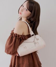 チェーンデザインハンドルボストンバッグ