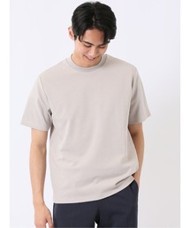TAKA-Q | ストレッチ 接触冷感 抗菌防臭 UV シルケットポンチ 綿混 スロープネック 半袖 Tシャツ メンズ(Tシャツ/カットソー)