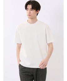 TAKA-Q | ストレッチ 接触冷感 抗菌防臭 UV シルケットポンチ 綿混 スロープネック 半袖 Tシャツ メンズ(Tシャツ/カットソー)
