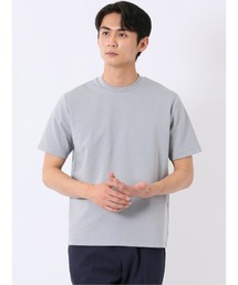 ストレッチ 接触冷感 抗菌防臭 UV シルケットポンチ 綿混 スロープネック 半袖 Tシャツ メンズ