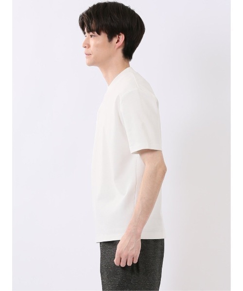 TAKA-Q（タカキュー）の「ストレッチ 接触冷感 抗菌防臭 UV シルケットポンチ 綿混 スロープネック 半袖 Tシャツ メンズ（Tシャツ/カットソー・メンズ・ベージュ/サックスブルー/グレー系その他2/ホワイト・S/X-LARGE/LARGE/MEDIUM）」の6枚目の写真