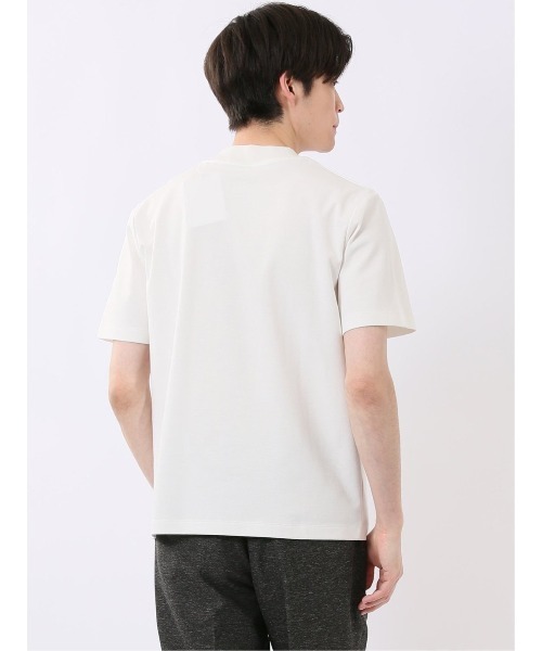 TAKA-Q（タカキュー）の「ストレッチ 接触冷感 抗菌防臭 UV シルケットポンチ 綿混 スロープネック 半袖 Tシャツ メンズ（Tシャツ/カットソー・メンズ・ベージュ/サックスブルー/グレー系その他2/ホワイト・S/X-LARGE/LARGE/MEDIUM）」の7枚目の写真