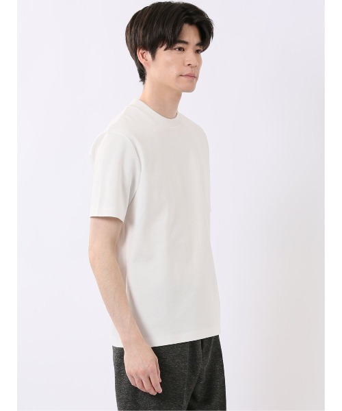 TAKA-Q（タカキュー）の「ストレッチ 接触冷感 抗菌防臭 UV シルケットポンチ 綿混 スロープネック 半袖 Tシャツ メンズ（Tシャツ/カットソー・メンズ・ベージュ/サックスブルー/グレー系その他2/ホワイト・S/X-LARGE/LARGE/MEDIUM）」の8枚目の写真