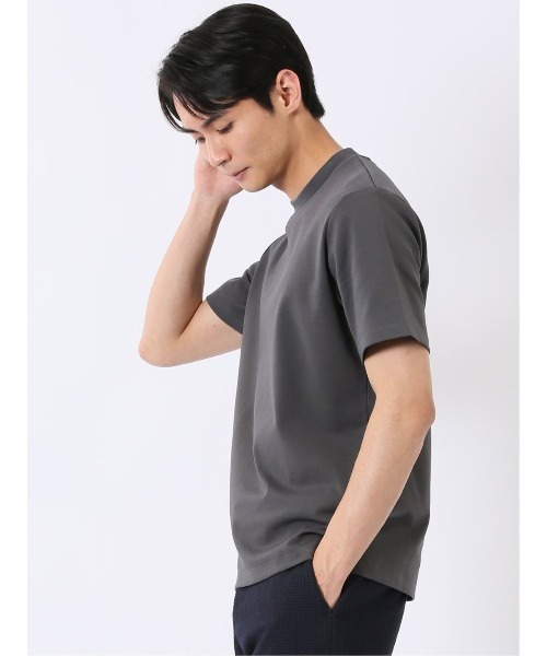 TAKA-Q（タカキュー）の「ストレッチ 接触冷感 抗菌防臭 UV シルケットポンチ 綿混 スロープネック 半袖 Tシャツ メンズ（Tシャツ/カットソー・メンズ・ベージュ/サックスブルー/グレー系その他2/ホワイト・S/X-LARGE/LARGE/MEDIUM）」の16枚目の写真