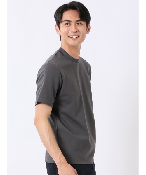 TAKA-Q（タカキュー）の「ストレッチ 接触冷感 抗菌防臭 UV シルケットポンチ 綿混 スロープネック 半袖 Tシャツ メンズ（Tシャツ/カットソー・メンズ・ベージュ/サックスブルー/グレー系その他2/ホワイト・S/X-LARGE/LARGE/MEDIUM）」の18枚目の写真