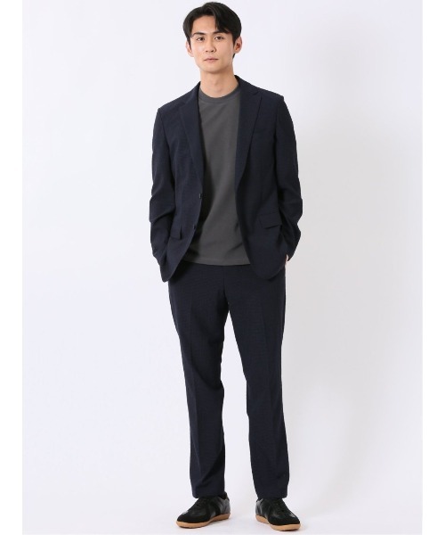 TAKA-Q（タカキュー）の「ストレッチ 接触冷感 抗菌防臭 UV シルケットポンチ 綿混 スロープネック 半袖 Tシャツ メンズ（Tシャツ/カットソー・メンズ・ベージュ/サックスブルー/グレー系その他2/ホワイト・S/X-LARGE/LARGE/MEDIUM）」の19枚目の写真