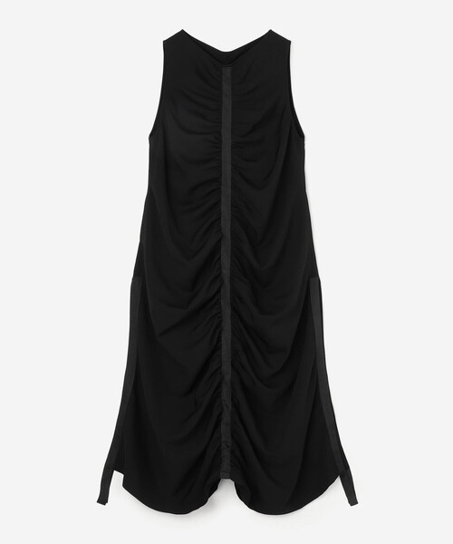 Bshop（ビショップ）の「eunoia｜シャーリング ロングワンピース WOMEN（ワンピース・レディース・ブラック・ONE）」の2枚目の写真