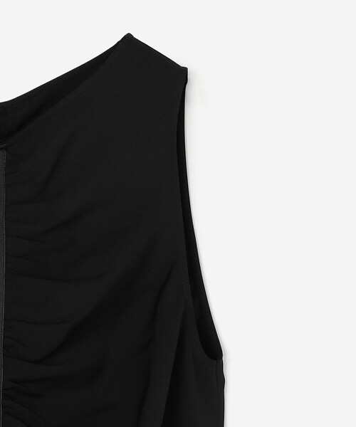 Bshop（ビショップ）の「eunoia｜シャーリング ロングワンピース WOMEN（ワンピース・レディース・ブラック・ONE）」の5枚目の写真