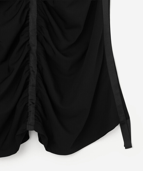 Bshop（ビショップ）の「eunoia｜シャーリング ロングワンピース WOMEN（ワンピース・レディース・ブラック・ONE）」の6枚目の写真