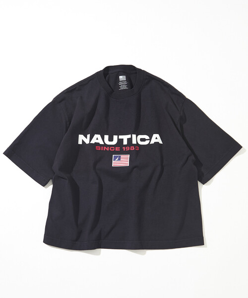 NAUTICA(ノーティカ)の「NAUTICA/ノーティカ Made in U.S.A ヘビーウェイト オーバーサイズ クルーネック プリントTシャツ type 1(Tシャツ/カットソー・メンズ・ネイビー/ホワイト・X-LARGE/XX-LARGE/MEDIUM/LARGE)」の5枚目の写真