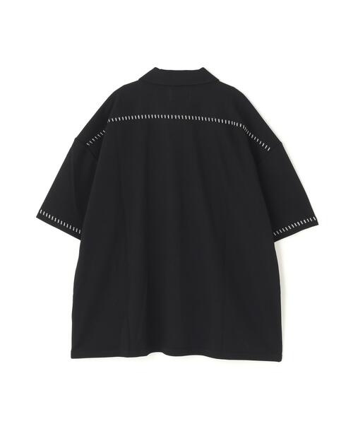 Chica(チカ)の「chica/チカ/カルゼラダーステッチ s/s オープンシャツ(シャツ/ブラウス・レディース・ブラック/ホワイト系2・2/1)」の3枚目の写真
