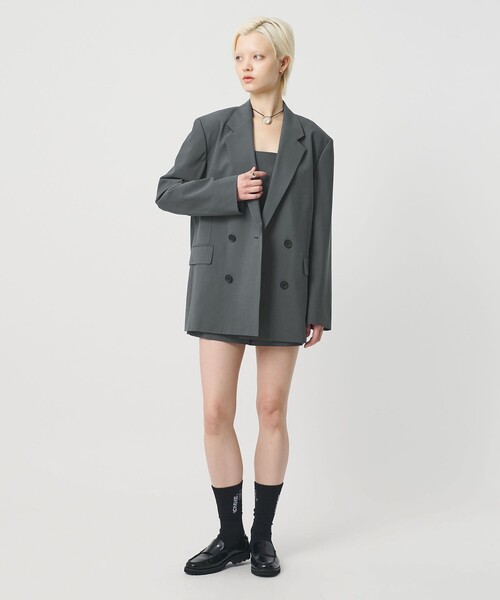 H BEAUTY&YOUTH UNITED ARROWS(エイチビューティーアンドユースユナイテッドアローズ)の「<H>トロピカルクロス ダブルブレスト ジャケット(テーラードジャケット・レディース・グレー系/ネイビー・M/S)」の3枚目の写真