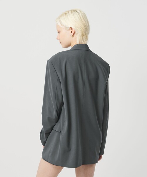H BEAUTY&YOUTH UNITED ARROWS(エイチビューティーアンドユースユナイテッドアローズ)の「<H>トロピカルクロス ダブルブレスト ジャケット(テーラードジャケット・レディース・グレー系/ネイビー・M/S)」の4枚目の写真