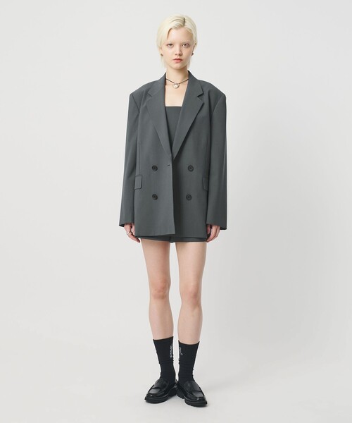 H BEAUTY&YOUTH UNITED ARROWS(エイチビューティーアンドユースユナイテッドアローズ)の「<H>トロピカルクロス ダブルブレスト ジャケット(テーラードジャケット・レディース・グレー系/ネイビー・M/S)」の5枚目の写真