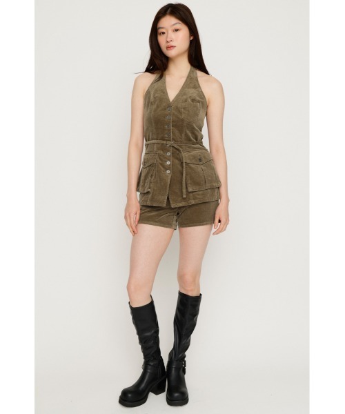 SLY(スライ)の「MIRITARY HALTER VEST ミリタリーホルターベスト 夏服 秋服(ベスト・レディース・カーキ/ダークブルー・FREE)」の16枚目の写真