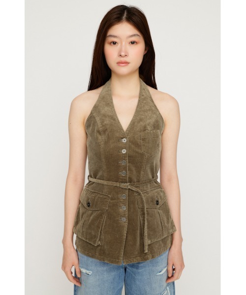 SLY(スライ)の「MIRITARY HALTER VEST ミリタリーホルターベスト 夏服 秋服(ベスト・レディース・カーキ/ダークブルー・FREE)」の17枚目の写真