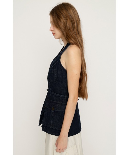 SLY(スライ)の「MIRITARY HALTER VEST ミリタリーホルターベスト 夏服 秋服(ベスト・レディース・カーキ/ダークブルー・FREE)」の10枚目の写真