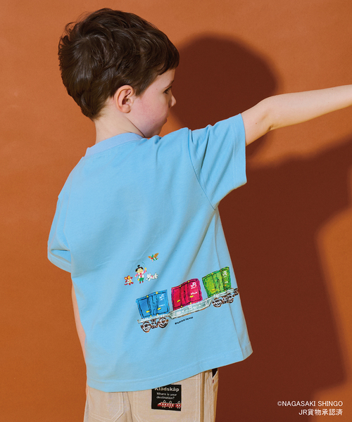 kladskap(クレードスコープ)の「貨物列車半袖Tシャツ(Tシャツ/カットソー・キッズ・マスタード/ライトブルー・100cm/130cm/90cm/110cm/120cm)」の11枚目の写真