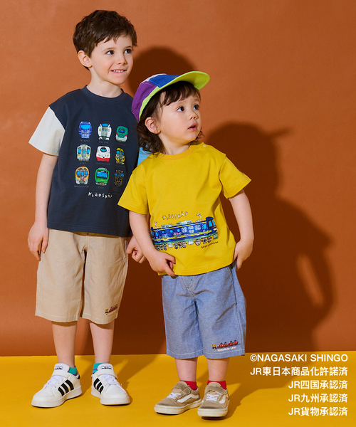 kladskap(クレードスコープ)の「貨物列車半袖Tシャツ(Tシャツ/カットソー・キッズ・マスタード/ライトブルー・100cm/130cm/90cm/110cm/120cm)」の12枚目の写真
