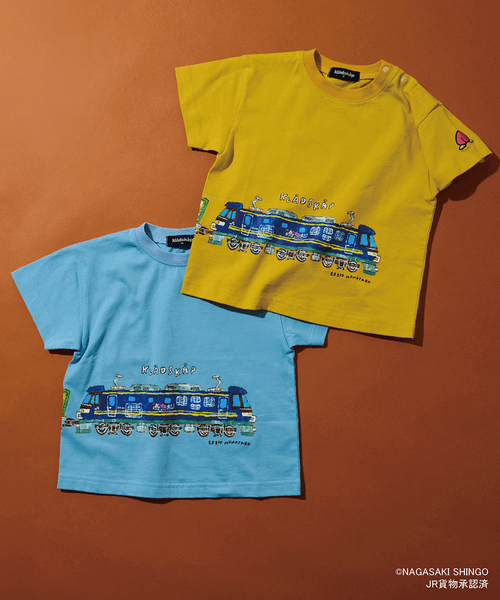 kladskap(クレードスコープ)の「貨物列車半袖Tシャツ(Tシャツ/カットソー・キッズ・マスタード/ライトブルー・100cm/130cm/90cm/110cm/120cm)」の16枚目の写真
