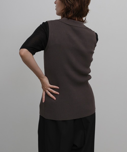 select MOCA(セレクトモカ)の「フロントボタンノースリーブポロニット(ニット/セーター・レディース・ブラック/ブラウン・FREE)」の19枚目の写真