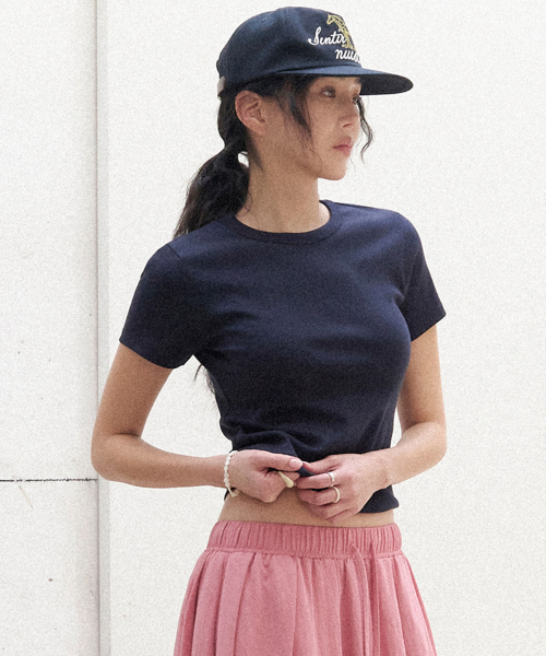 MORVE13（モルブ13）の「シグニチャーショートスリーブトップ（ブラック）（Tシャツ/カットソー・レディース・ブラック/アイボリー/スカイブルー/レッド/ネイビー・MEDIUM/SMALL）」の10枚目の写真