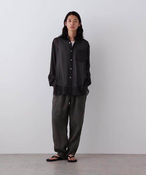 YLEVE(イレーヴ)の「YLEVE / LINEN POPLIN PANTS(その他パンツ・メンズ・ブラウン/ブラック系その他・3/4)」の1枚目の写真