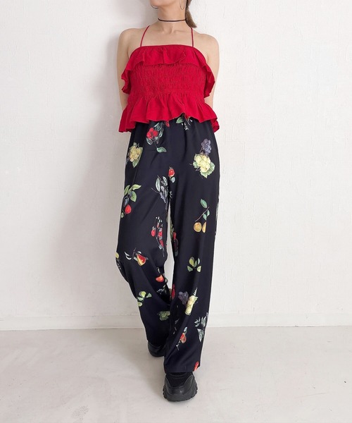 ISOOK（アイスー）の「フリルギャザービスチェ & Tシャツセット (comochi original) / 2点セット セットアイテム レイヤード キャミソール キャミ 半袖  赤 黒（Tシャツ/カットソー・レディース・レッド/ブラック・FREE）」の20枚目の写真