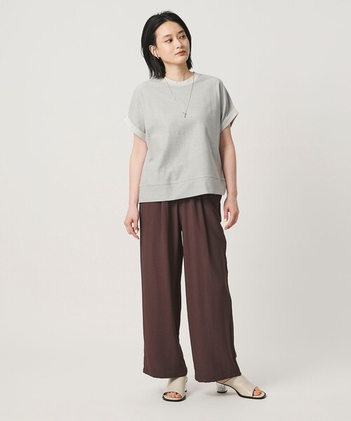 A DAY IN THE LIFE UNITED ARROWS(アデイインザライフユナイテッドアローズ)の「スウェットライク イージーTシャツ <A DAY IN THE LIFE>(Tシャツ/カットソー・レディース・ライトグレー/ライム/ダークブラウン・FREE)」の5枚目の写真