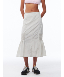 Smocked Mermaid Skirt Light Grey