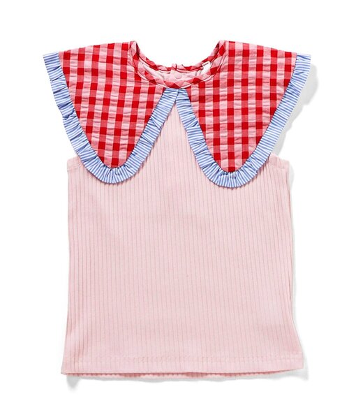 apres les cours(アプレレクール)の「【リンク】衿デザインノースリーブトップス(Tシャツ/カットソー・キッズ・アイボリー/ピンク/チャコール・120/110/100/80/90/140/130)」の13枚目の写真