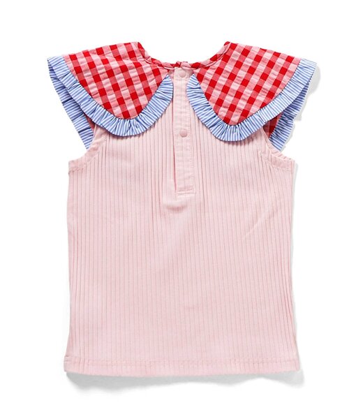 apres les cours(アプレレクール)の「【リンク】衿デザインノースリーブトップス(Tシャツ/カットソー・キッズ・アイボリー/ピンク/チャコール・120/110/100/80/90/140/130)」の14枚目の写真