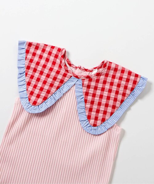 apres les cours(アプレレクール)の「【リンク】衿デザインノースリーブトップス(Tシャツ/カットソー・キッズ・アイボリー/ピンク/チャコール・120/110/100/80/90/140/130)」の15枚目の写真