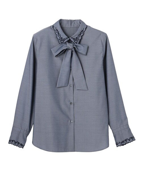 ANY SIS(エニィスィス)の「エンブロイダリーレディ シャツ(シャツ/ブラウス・レディース・ホワイト系/ダルブルー系・MEDIUM)」の15枚目の写真
