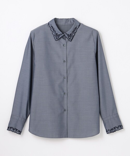 ANY SIS(エニィスィス)の「エンブロイダリーレディ シャツ(シャツ/ブラウス・レディース・ホワイト系/ダルブルー系・MEDIUM)」の16枚目の写真