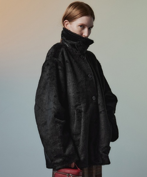 MAISON SPECIAL(メゾンスペシャル)の「【2026Autumn PRE-ORDER】Fur Car Coat/ファーカーコート(その他アウター・レディース・マルチ/ブラック・FREE)」の2枚目の写真