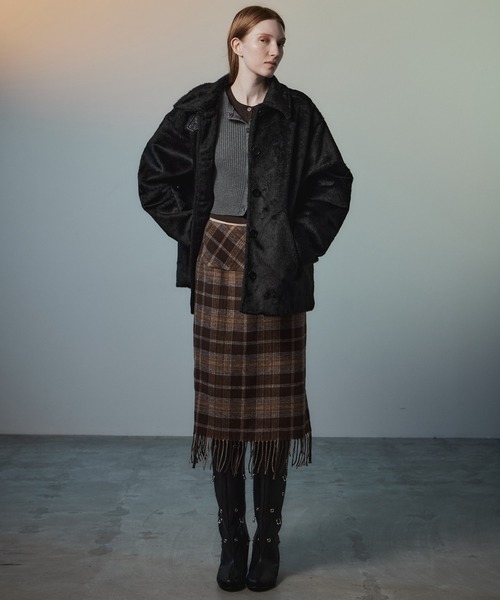 MAISON SPECIAL(メゾンスペシャル)の「【2026Autumn PRE-ORDER】Fur Car Coat/ファーカーコート(その他アウター・レディース・マルチ/ブラック・FREE)」の8枚目の写真