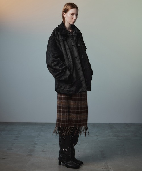 MAISON SPECIAL(メゾンスペシャル)の「【2026Autumn PRE-ORDER】Fur Car Coat/ファーカーコート(その他アウター・レディース・マルチ/ブラック・FREE)」の11枚目の写真