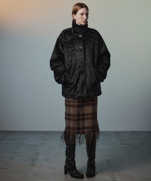 MAISON SPECIAL(メゾンスペシャル)の「【2026Autumn PRE-ORDER】Fur Car Coat/ファーカーコート(その他アウター・レディース・マルチ/ブラック・FREE)」の12枚目の写真