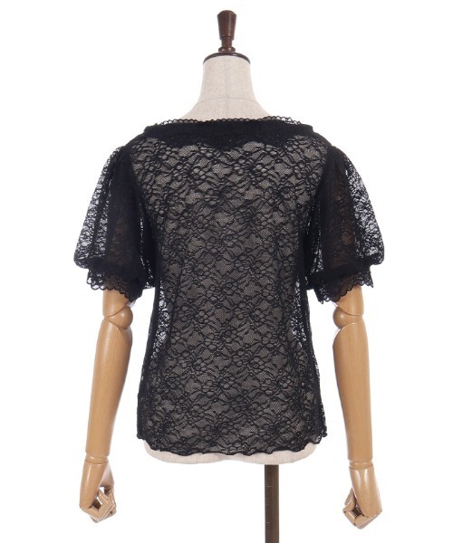 axes femme(アクシーズファム)の「ぽわん袖総レーストップス(Tシャツ/カットソー・レディース・レッド/ブラック/ホワイト・FREE)」の21枚目の写真