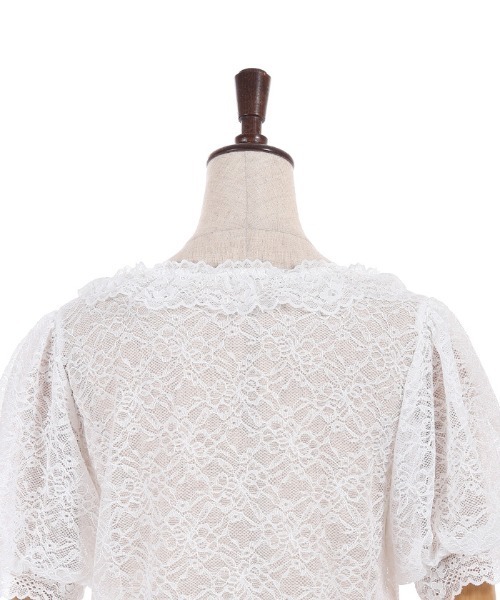 axes femme(アクシーズファム)の「ぽわん袖総レーストップス(Tシャツ/カットソー・レディース・レッド/ブラック/ホワイト・FREE)」の6枚目の写真