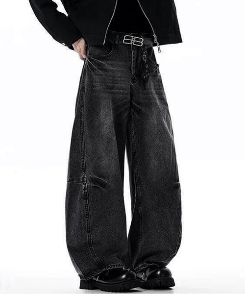 JOHNNY WOLF(ジョニーウルフ)の「VASH ワイドバギー カーブ バレル デニムパンツ(デニムパンツ・メンズ・ブラック・S/M/L)」の7枚目の写真