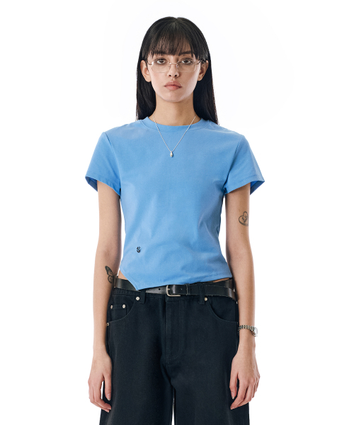 SECONDMONO（セカンドモノローグ）の「W. Oblique Slim Fit Short Sleeve T-Shirt [BLUE]_SEWTS005BLUE（Tシャツ/カットソー・レディース・その他・FREE）」の2枚目の写真