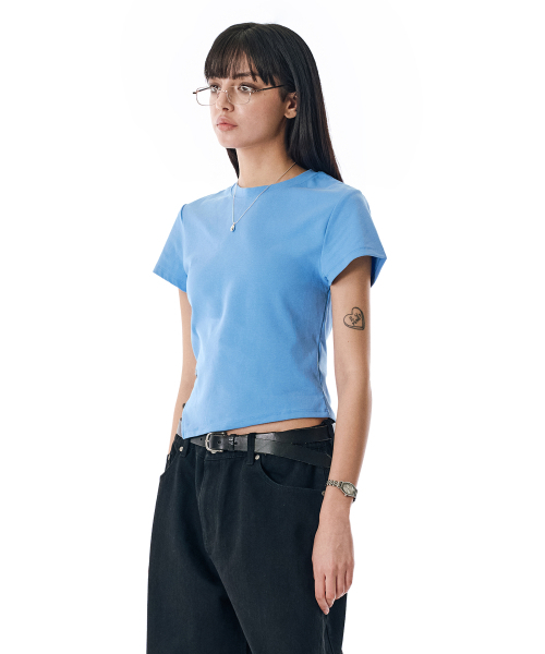 SECONDMONO（セカンドモノローグ）の「W. Oblique Slim Fit Short Sleeve T-Shirt [BLUE]_SEWTS005BLUE（Tシャツ/カットソー・レディース・その他・FREE）」の4枚目の写真