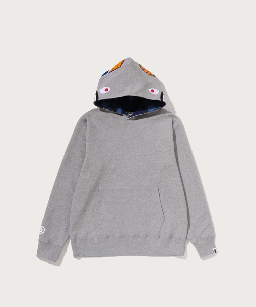 エイプ　A Bathing Ape チェスターコート S グレー COLOR CAMO SHARK PULLOVER HOODIE（パーカー）｜A BATHING APE（ア