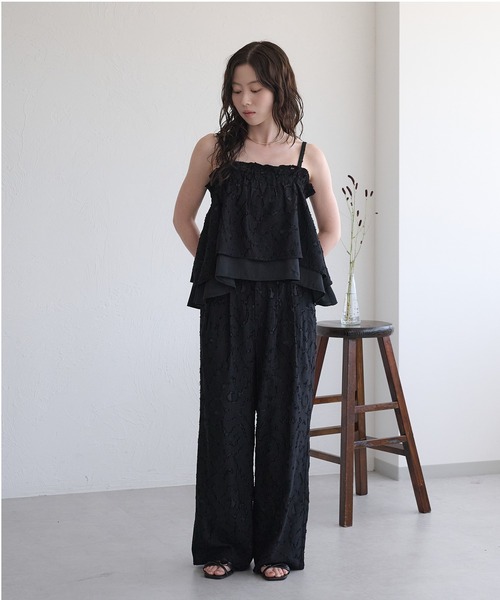 raffime(ラフィミー)の「【Raffime】【セットアップ可能】ジャガード2タック入りパンツ(その他パンツ・レディース・アイボリー/ブラック・MEDIUM/SMALL/LARGE)」の22枚目の写真