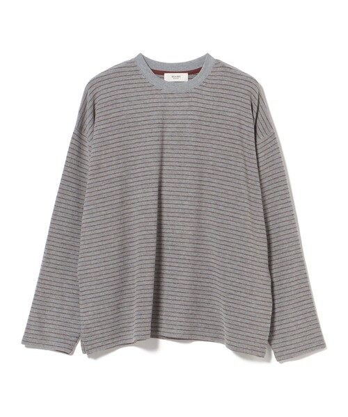 BEAMS HEART(ビームスハート)の「ボーダー ビッグ ロングスリーブ Tシャツ(Tシャツ/カットソー・レディース・グレー/ワイン/チャコールグレー・FREE)」の10枚目の写真