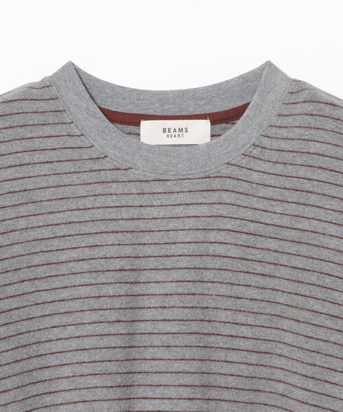 BEAMS HEART(ビームスハート)の「ボーダー ビッグ ロングスリーブ Tシャツ(Tシャツ/カットソー・レディース・グレー/ワイン/チャコールグレー・FREE)」の11枚目の写真