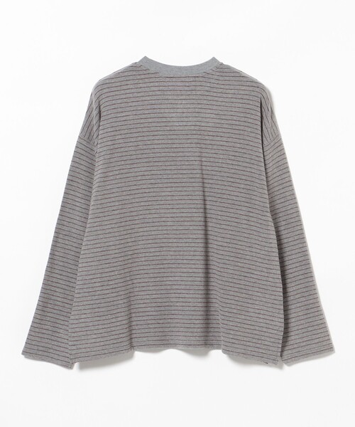BEAMS HEART(ビームスハート)の「ボーダー ビッグ ロングスリーブ Tシャツ(Tシャツ/カットソー・レディース・グレー/ワイン/チャコールグレー・FREE)」の13枚目の写真